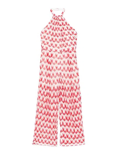 Missoni Kids' Patterned Halterneck Jumpsuit In Multi