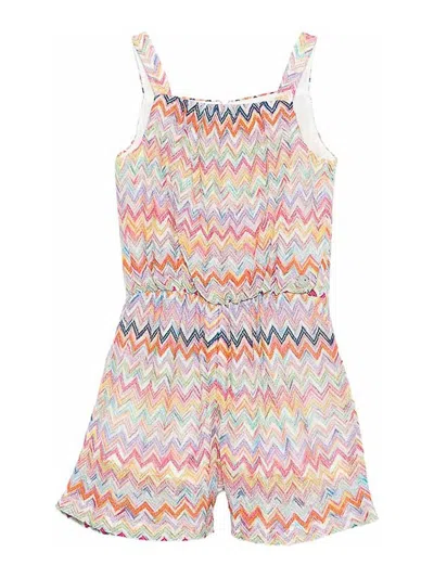 Missoni Kids' Zigzag Sleeveless Jumpsuit In Multi