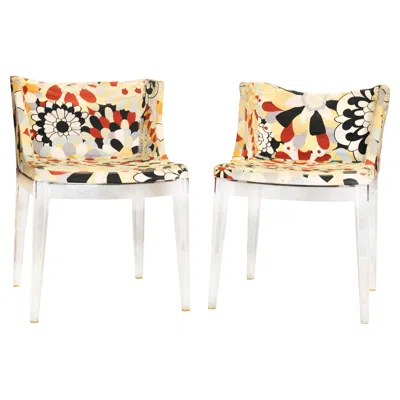 Pre-owned Missoni Kartell Mademoiselle "a La Mode"  Sketches Lucite Chair Philippe Starck In White