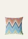 Missoni Kew Chevron Decorative Cushion In Green Multicolor