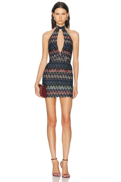Missoni Keyhole Halter Mini Dress In Multi