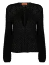 Missoni Crew Neck Blouse In Wool Blend In Black