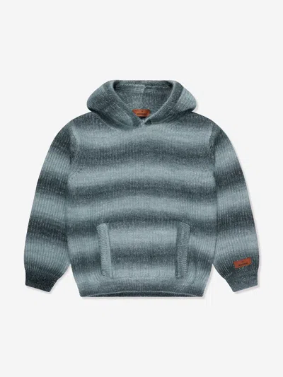 Missoni Kids Knitted Hoodie In Grey