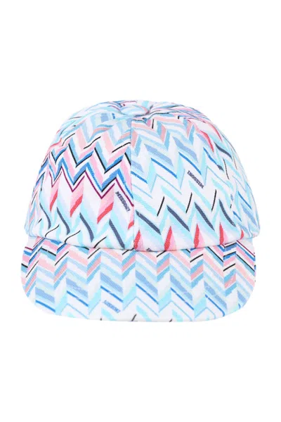 Missoni Kids Zigzag Print Blue With Pink Hat