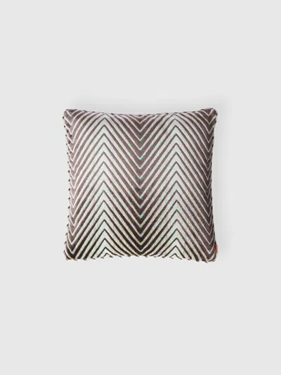 Missoni Ziggy 40x40 Cm Viscose Blend Zigzag Cushion In Purple  Multicoloured