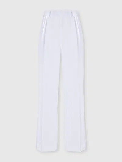 Missoni Klassische Hose Aus Baumwolle Und Viskose Mit Ton-in-ton-zickzackmuster In White