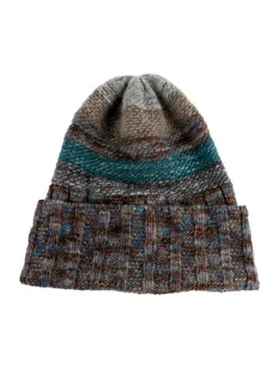 Pre-owned Missoni Knit Beanie In Blue