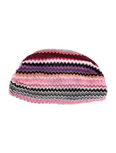 Pre-owned Missoni Knit Beanie Hat In Purple