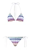 Missoni Multicolor Bikini With All-over Zig-zag Motif And Adjustable Lace-up Closure In Viscose Blend Woman In Multi