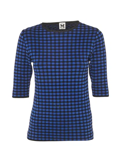 Pre-owned Missoni Knit Checks Top In Blue