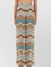 Missoni Women's Knit Coverup Pants With Lamã© Wave Pattern | Size 42 | Mc23si00 Color Br0100sm9l0