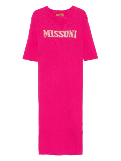 Missoni Kids' Knit Dress In Pink