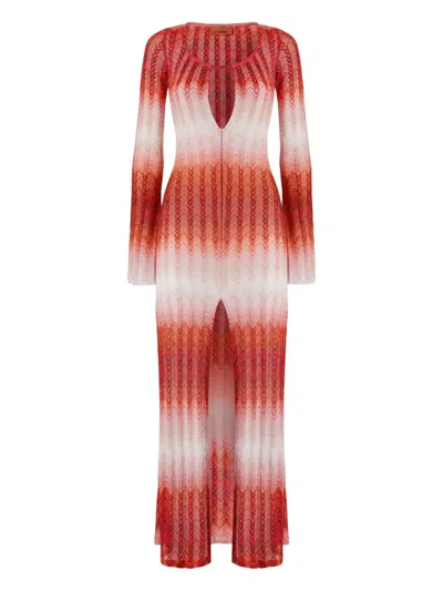 Missoni Knit Dress In Red
