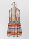 Missoni Knit Dress Set Halter Tie Zigzag In Multi