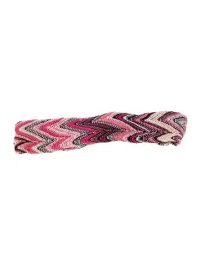 Pre-owned Missoni Knit Headband In Pink