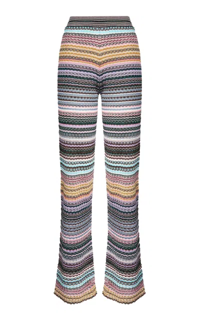Missoni Knit Lamé Flared Pants In Multi