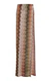 Missoni Knit Maxi Pareo Skirt In Orange