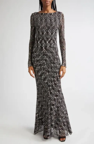 MISSONI MISSONI KNIT METALLIC LACE MAXI DRESS