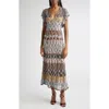 Missoni Knit Metallic Lace Maxi Dress In Multi