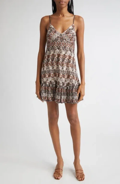 Missoni Knit Metallic Lace Minidress In Multi