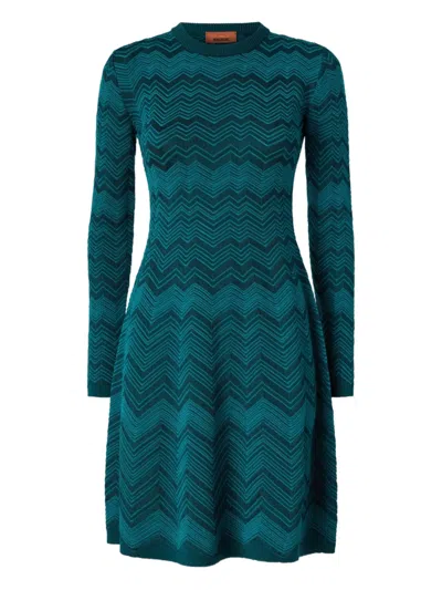 Missoni Knit Midi Dress In Blue