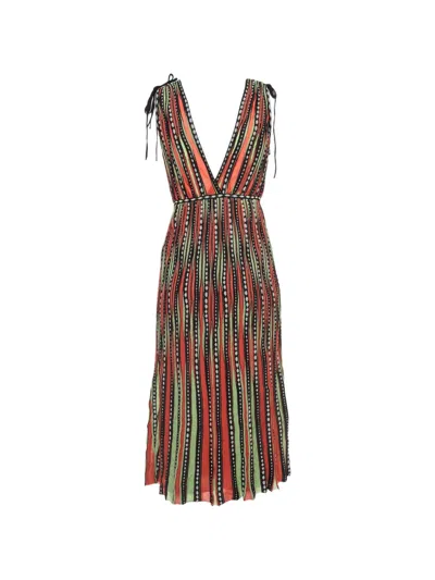 Pre-owned Missoni Knit Midi Dress In Orange