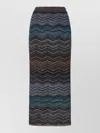 Missoni Viscose Skirt With Laminated Chevron Pattern In Multi