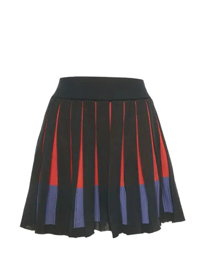 Pre-owned Missoni Knit Pleated Skirt In Black