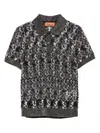 Missoni Knit Polo Top In Brown