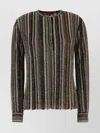 Missoni Knit Shirt Embroidered Striped Pattern In Multi