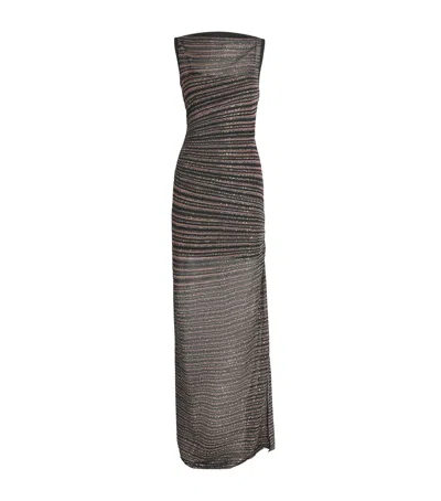 Missoni Knit Stripe Maxi Dress In Black