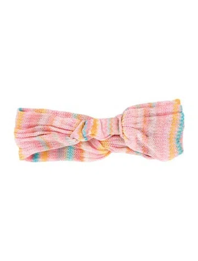Pre-owned Missoni Knit Striped Headband In Pink