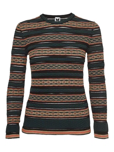 Pre-owned Missoni Knit Striped Top In Green