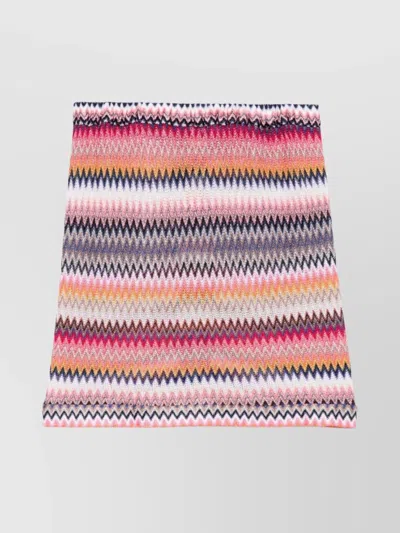 Missoni Knit Texture Zigzag Pattern Pareo In Pink