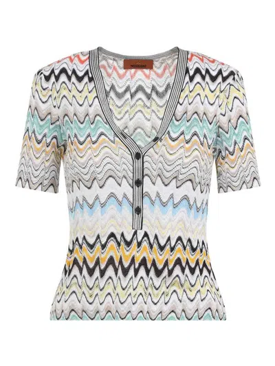 Missoni Knit Top In Blue