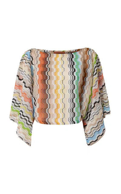 Missoni Striped Crochet-knit Top In Multi