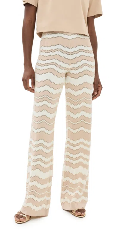 Missoni Knit Trousers Creamy Tones In Beige