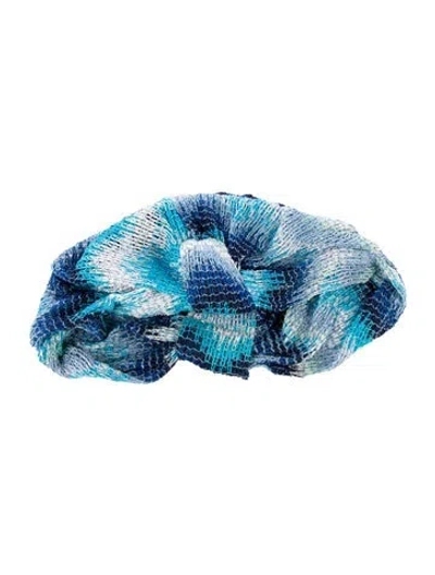 Pre-owned Missoni Knit Turban Hat In Blue