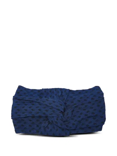 Pre-owned Missoni Knit Wide Headband In Blue