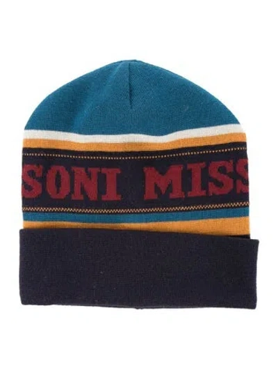 Pre-owned Missoni Knitted Beanie In Blue