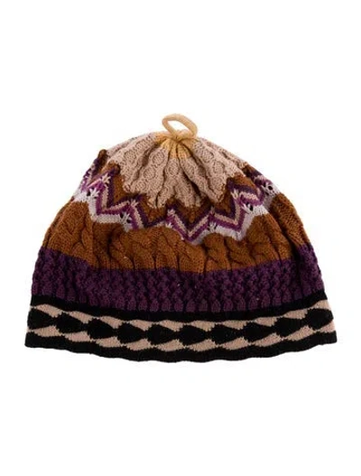 Pre-owned Missoni Knitted Beanie In Brown