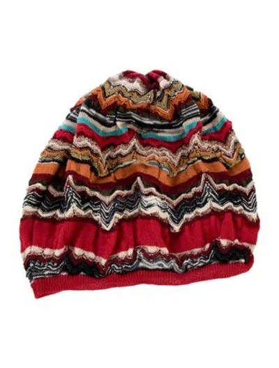 Pre-owned Missoni Knitted Beanie In Red