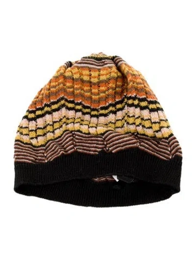 Pre-owned Missoni Knitted Beanie W/tags In Brown