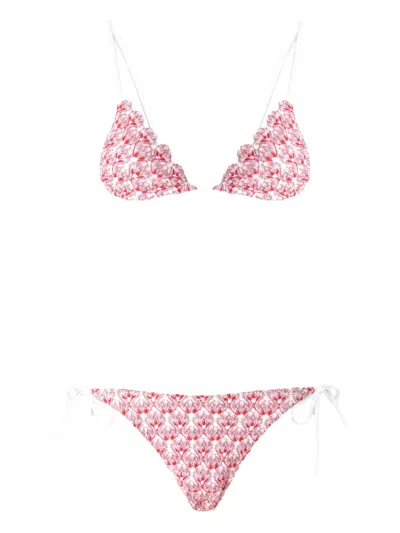 Missoni Bikini With Scalloped Lace Decoration In Pink
