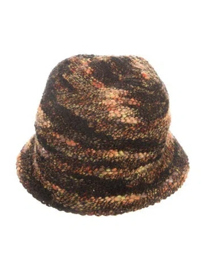 Pre-owned Missoni Knitted Bucket Hat In Brown