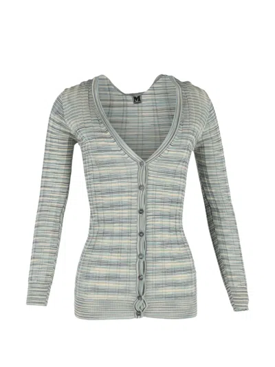Pre-owned Missoni Knitted Buttoned Cardigan In Blue