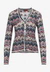 Missoni Womens Multicolor Tones Chevron V-neck Knit Cardigan In Black