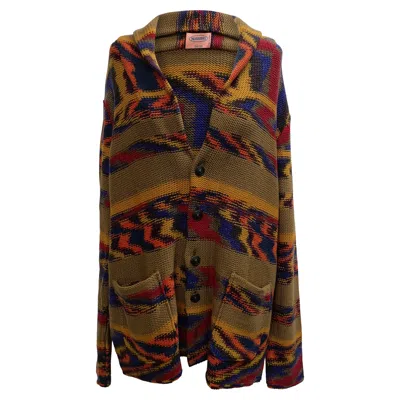 Missoni Knitted Buttoned Shawl-collared Cardigan In Multicolor Cashmere