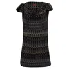 Missoni Knitted Cap Sleeve Mini Dress In Multicolor Viscose In Black