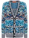 Missoni Buttoned Cardigan Multicolor Blue Tones In Blue